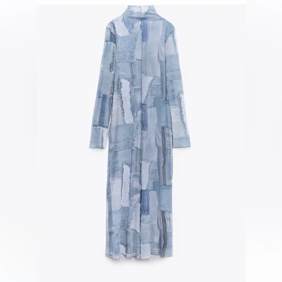 ZARA BLOGGERS FAV PATCHWORK WORK TULLE DRESS - Picture 9 of 14